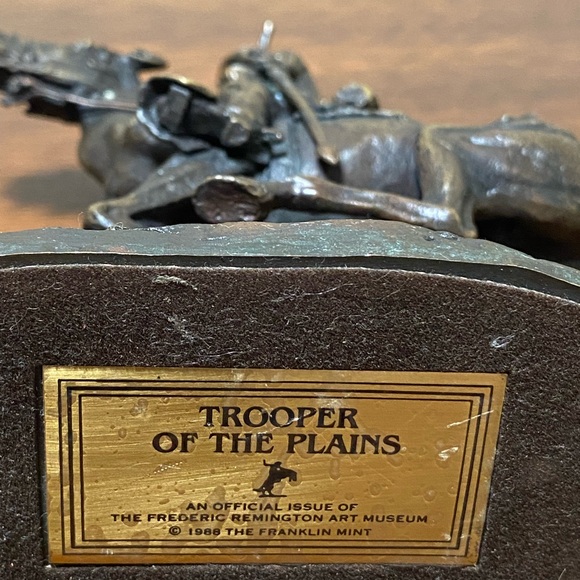Trooper of the Plains by Frederic Remington Pure Bronze Collectible Sculpture - Picture 7 of 12